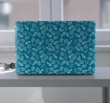 Leaves and Shells Pattern laptop skin - TenStickers
