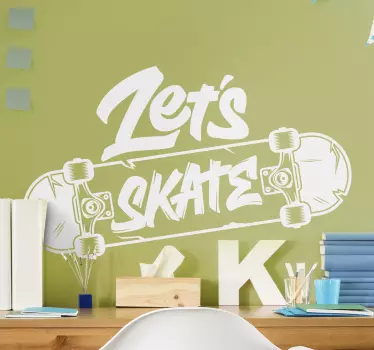 let's skate lettering  window decal - TenStickers