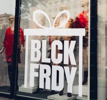 Letters in gift box black friday stickers - TenStickers