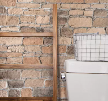 Light brown stone bricks rustic pattern wall sticker - TenStickers