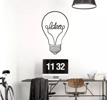 Light bulb idea text wall decal - TenStickers