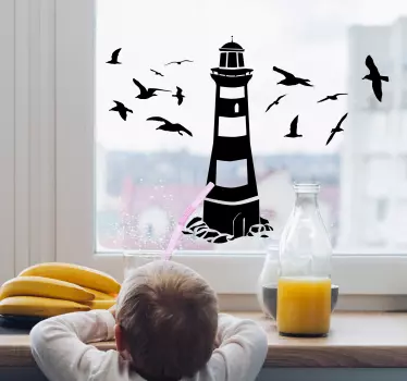 Lighthouse window sticker - TenStickers