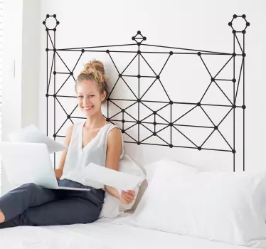 linear minimalist headboard headboard wall decal - TenStickers