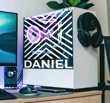 Lines with name video game sticker - TenStickers