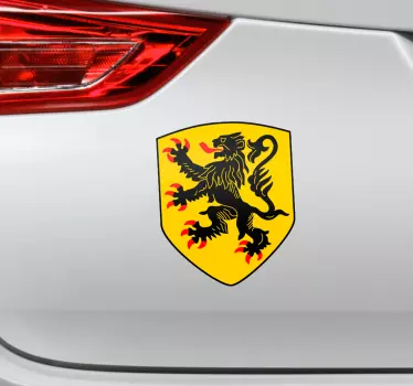 Lion Flemish flag Car Decal - TenStickers