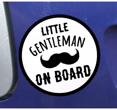 Little gentleman baby on board sticker - TenStickers