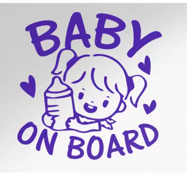 Baby on board sticker cute colourful girl - TenStickers