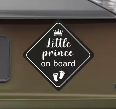 Little royal prince baby on board sticker - TenStickers