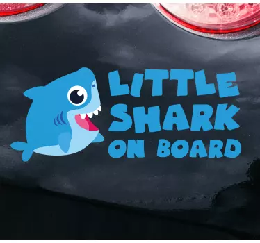 Little shark on board baby in car sticker - TenStickers