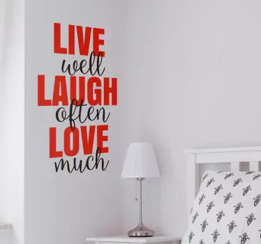 Live laugh often love much quote sticker - TenStickers