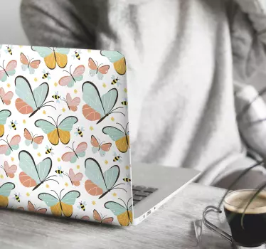 Lively Butterfly Emblem laptop skin - TenStickers