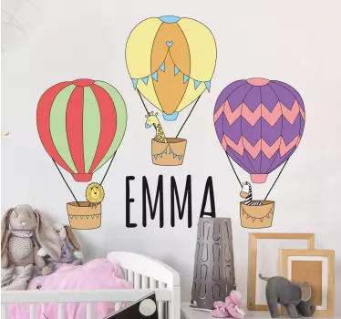 Lively hot air balloons wall sticker for kids - TenStickers