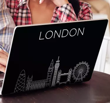 London on Laptop laptop skin decal - TenStickers