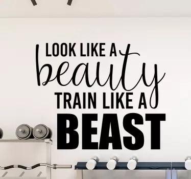 Look like a beauty fitness inspirational quote stickers - TenStickers