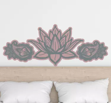 Lotus flower for headboard headboard wall sticker - TenStickers