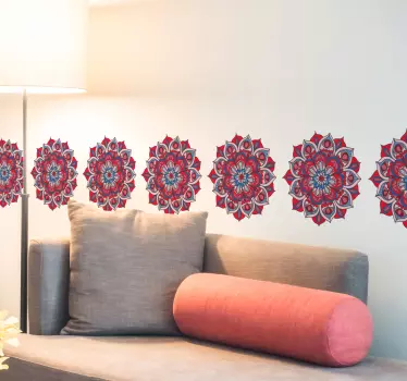 Lotus flower mandalas border sticker - TenStickers