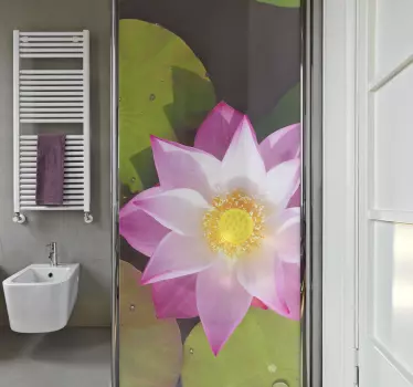 Lotus flower on water shower sticker - TenStickers