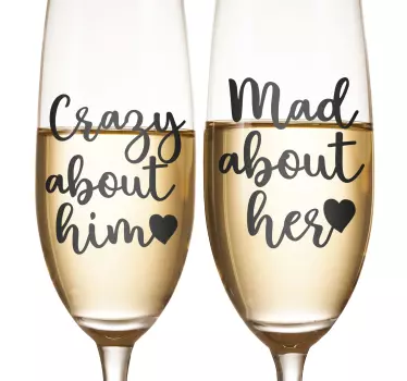 Crazy for each other wedding sticker - TenStickers