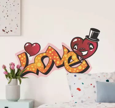 Love graffiti bubble urban decal - TenStickers