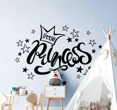 Lovely little princess pink Kids Bedroom Wall decal - TenStickers