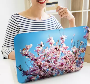 Magnolia Tree Laptop Sticker - TenStickers