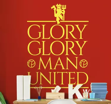 Man united glory glory football sticker - TenStickers