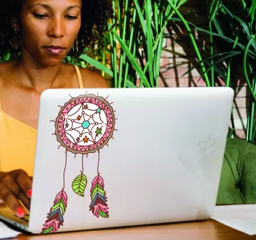 Mandala dream catcher laptop skin decal - TenStickers