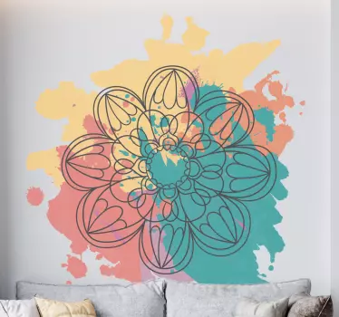 Mandala splash vinyl wall art - TenStickers