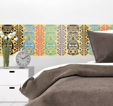Maori faces art sticker - TenStickers