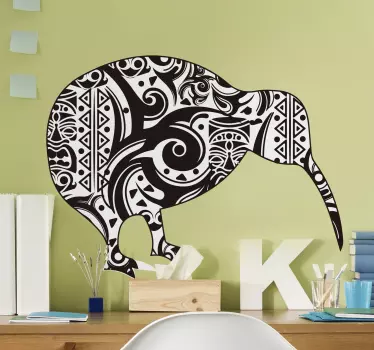 Maori kiwi art sticker - TenStickers
