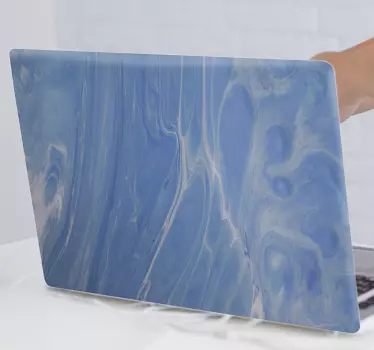 Blue marble effect laptop sticker - TenStickers