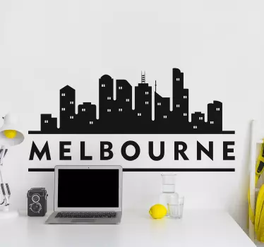 Melbourne Skyline Umriss Stadt Wand Tattoo - TenStickers