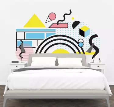 Memphis style headboard headboard wall sticker - TenStickers