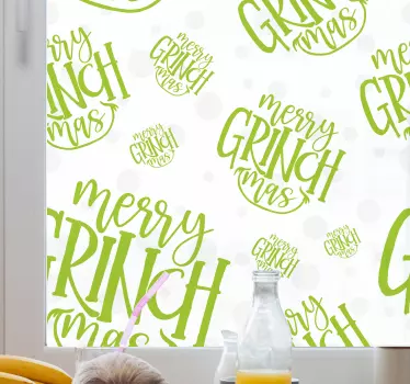 Merry grinchmas original design window decal - TenStickers