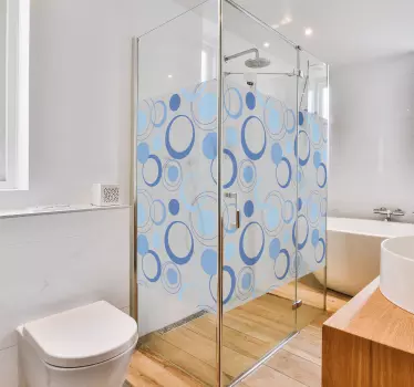 Blue Bubbles Pattern Shower Decal - TenStickers