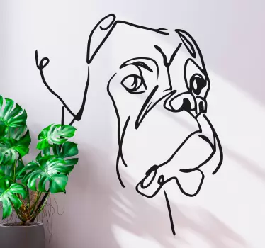 Minimalist Boxer Dog dog sticker - TenStickers