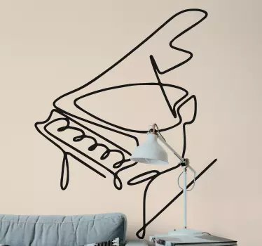 Minimalist Piano musical wall sticker - TenStickers