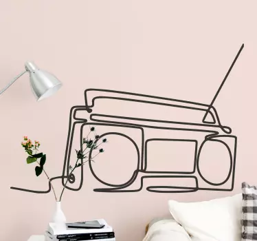 Minimalist radio musical wall sticker - TenStickers