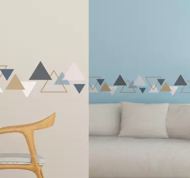 minimalist triangles (border) wall decal - TenStickers