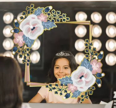 mirror flowers  sticker - TenStickers