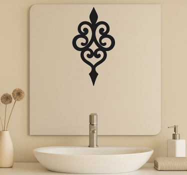 Mirror sticker damask scroll border - TenStickers