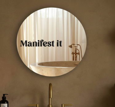 Mirror sticker modern "manifest it" quote - TenStickers