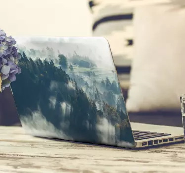 Misty forest landscape laptop skin - TenStickers