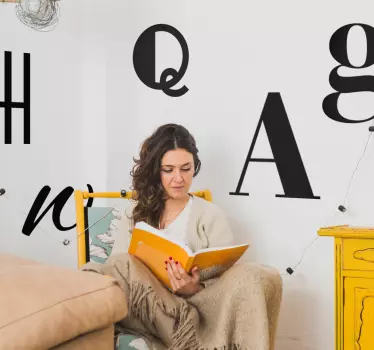 Modern alphabet text wall decal - TenStickers