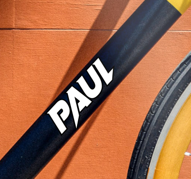 Modern black and white font name bike sticker - TenStickers