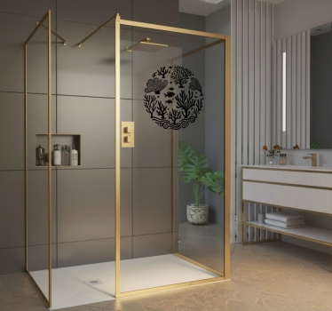 Modern coral decor window sticker - TenStickers