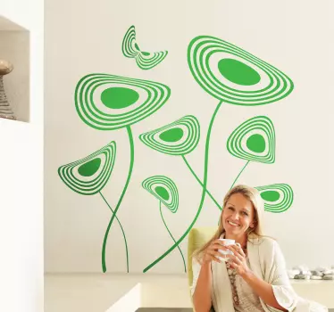 Modern Floral Wall Sticker - TenStickers