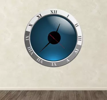 Modern Roman Numerals Clock Sticker - TenStickers