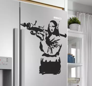 Mona Lisa Banksy art for fridge decals - TenStickers