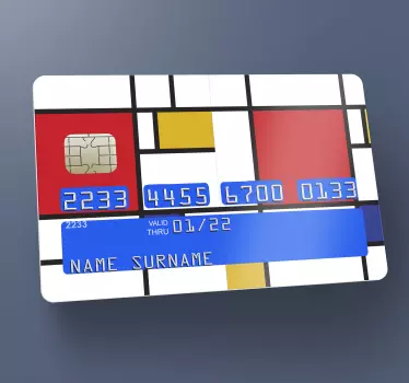 Mondrian geometric art credit card sticker - TenStickers